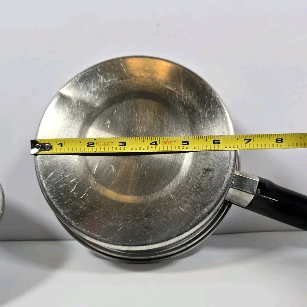 Vintage ECKO Flint Ware 3 Ply Stainless Steel Sauce Pan USA MCM